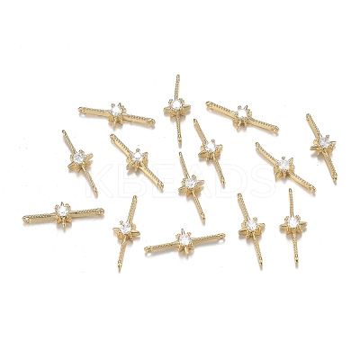 Brass Micro Clear Cubic Zirconia Links ZIRC-F120-096G-1