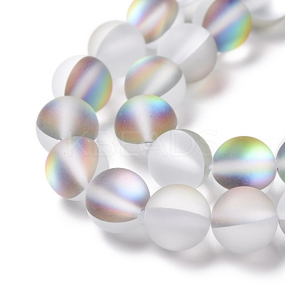 Synthetic Moonstone Beads Strands G-R375-8mm-A20-1