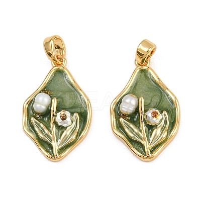 Brass Enamel Pendants KK-H078-04A-G01-1
