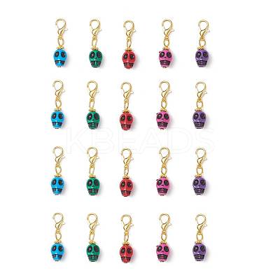 20Pcs 5 Colors Plastic Pendant Decorations HJEW-JM03943-02-S-1