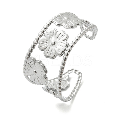 304 Stainless Steel Cuff Bangles for Women BJEW-Z096-04P-1