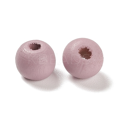 Spray Painted Natural Maple Wood Beads WOOD-M007-01B-1