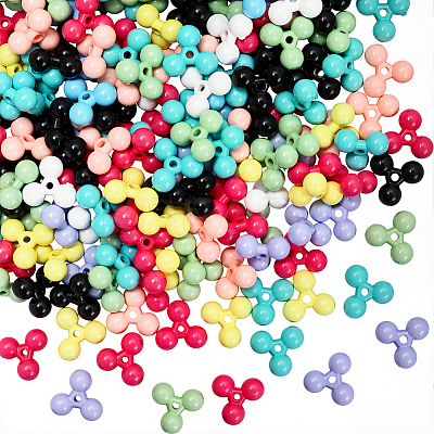 200Pcs Opaque Acrylic Beads MACR-SC0002-41-1
