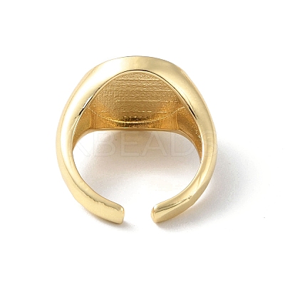 Evil Eye Rack Plating Brass Enamel Cuff Ring for Women RJEW-F143-05G-01-1