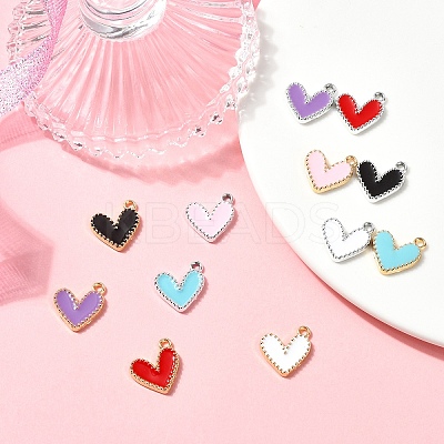 12Pcs 12 Colors Rack Plating Alloy Enamel Charms ENAM-YW0004-94B-1