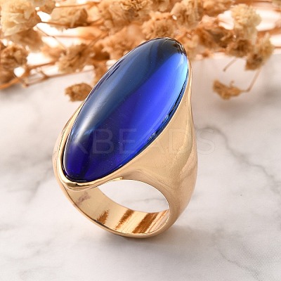 Resin Horse Eye Finger Rings LS-RJEW-R006-01G-05-1