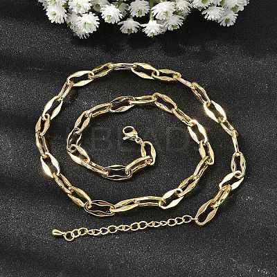 Brass Cable Chain Necklaces for Women NJEW-B157-01G-1