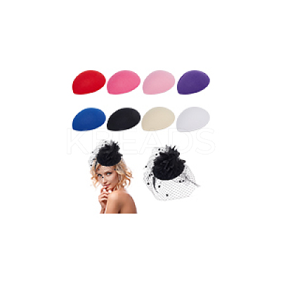 8Pcs 8 Colors Teardrop EVA Mini Hat Fascinator Base AJEW-NB0005-98-1