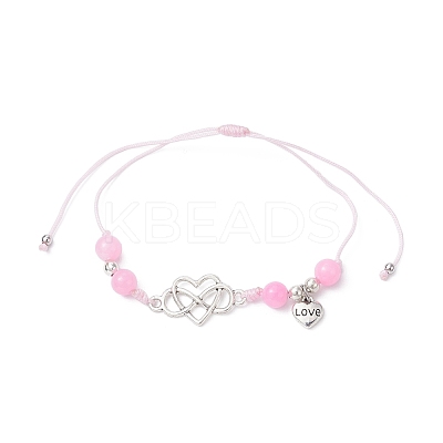 Natural Dyed White Jade Braided Bead Bracelets BJEW-JB09823-05-1