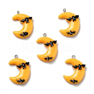 Halloween Opaque Resin Pendants RESI-B011-11-1
