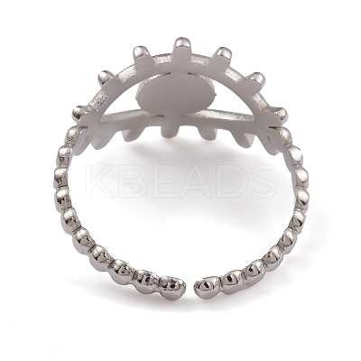 Non-Tarnish 304 Stainless Steel Eye Open Cuff Rings for Women RJEW-G285-76P-1
