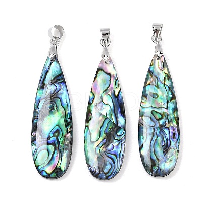 Natural Paua Shell Pendants KK-C135-05B-1