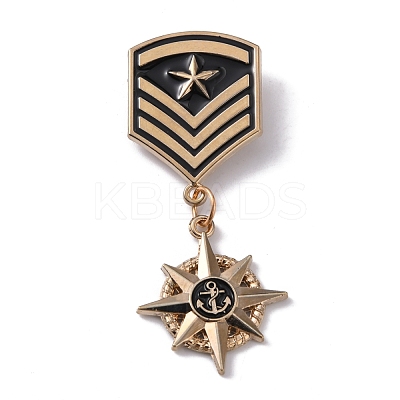Star & Anchor Zinc Alloy Pendant Lapel Pin JEWB-WH0028-05C-1