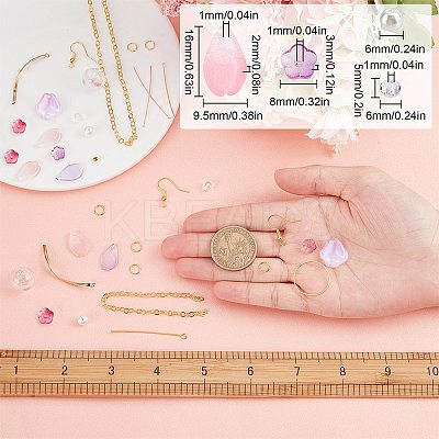 DIY Flower Long Dangle Earring Making Kits DIY-SC0019-65-1