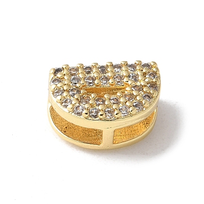 Brass Micro Pave Clear Cubic Zirconia Initial Multi-strand Links KK-S520-01G-04-1