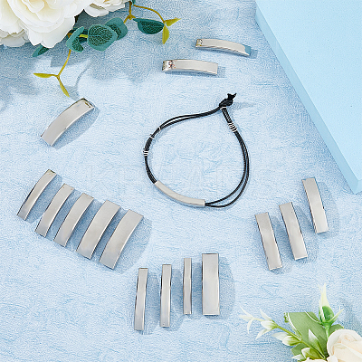 16pcs 8 styles 201 Stainless Steel Slide Charms STAS-BC0003-69-1