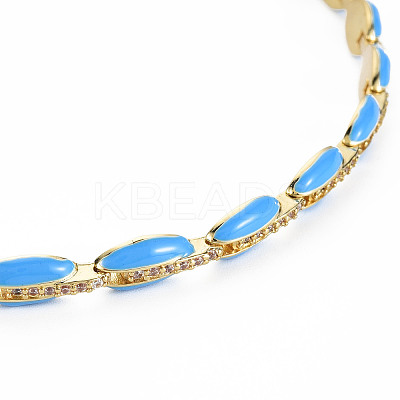 Brass Micro Pave Cubic Zirconia Link Tennis Necklaces for Women NJEW-T013-01G-02-1