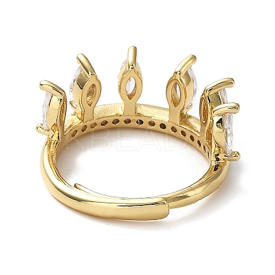 Cubic Zirconia Crown Adjustable Rings RJEW-Q777-10G-03-1