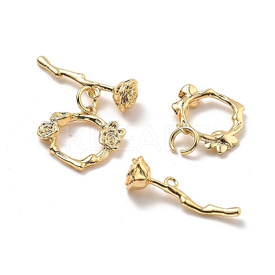 Brass Toggle Clasps KK-B129-20G-1