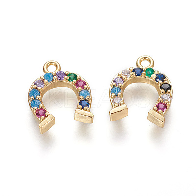Brass Micro Pave Cubic Zirconia Charms ZIRC-L075-38G-1