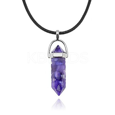Dyed Natural Shell Pendant Necklaces IC1467-1-1