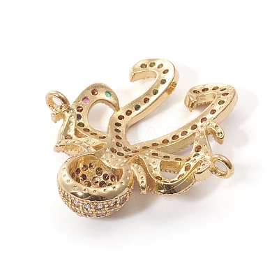 Brass Micro Pave Cubic Zirconia Links Connectors ZIRC-L090-040G-1