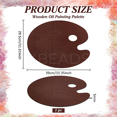 1Pc Wooden Oil Painting Palette AJEW-BC0009-33-1