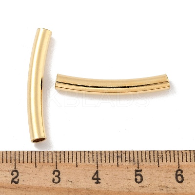 Brass Curved Tube Beads KK-H503-04G-02-1