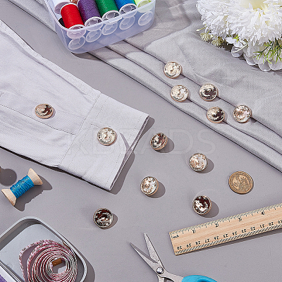 12Pcs 2 Colors Zinc Alloy Resin Shank Buttons BUTT-AR0001-31-1