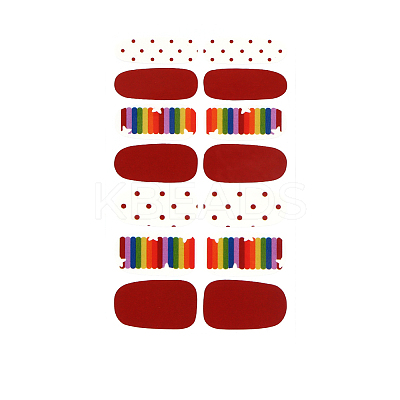 Rainbow Polka Dot Style Full Cover Nail Wraps Stickers LS-MRMJ-T040-267-1
