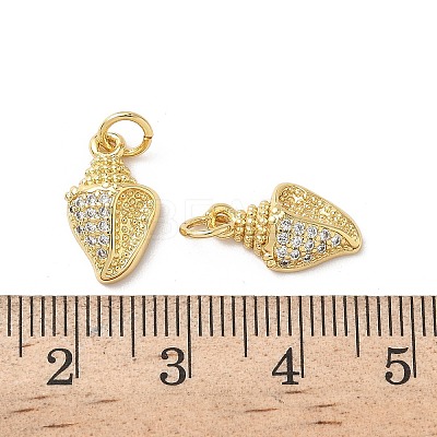 Brass Micro Pave Cubic Zirconia Charms KK-D502-26F-G-1