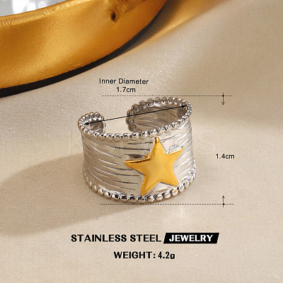 304 Stainless Steel Cuff Open Rings for Women FS-WG0ACBE-02-1