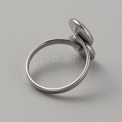 304 Stainless Steel Open Cuff Ring Components LS-STAS-WH0027-57P-1