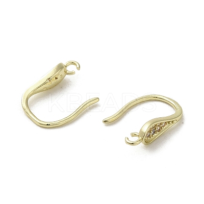 Brass Micro Pave Cubic Zirconia Earring Hooks KK-C048-14G-G-1