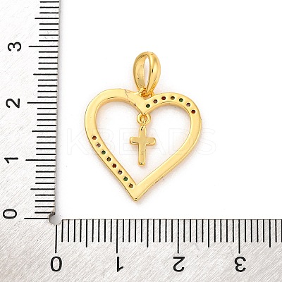 Brass Micro Pave Cubic Zirconia Pendants KK-U033-10G-02-1