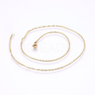 304 Stainless Steel Singapore Chain Necklaces MAK-L015-25A-1