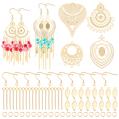 DIY Filigree Dangle Earring Making Kit DIY-UN0003-49-1