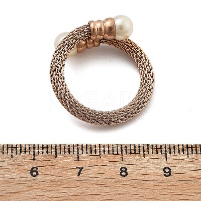 304 Stainless Steel Open Cuff Rings for Women RJEW-F173-02RG-1