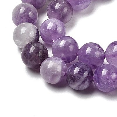 Natural Lavender Amethyst Round Bead Strands G-O134-08-8mm-01-1