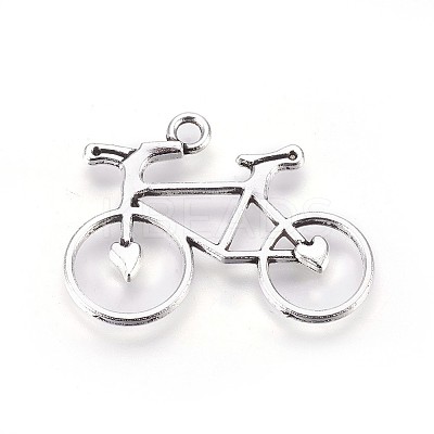 Tibetan Style Alloy Bicycle Pendants TIBEP-A15503-AS-RS-1