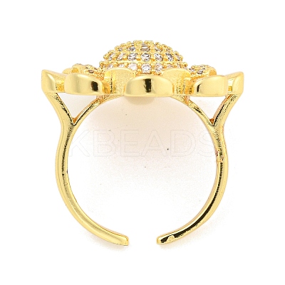 Helm Clear Cubic Zirconia Open Cuff Ring RJEW-L121-026G-1