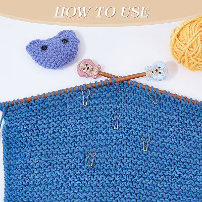 DIY Dog Silicone Beads Knitting Needle Protectors/Knitting Needle Stoppers with Stitch Markerss IFIN-NB0001-56-1
