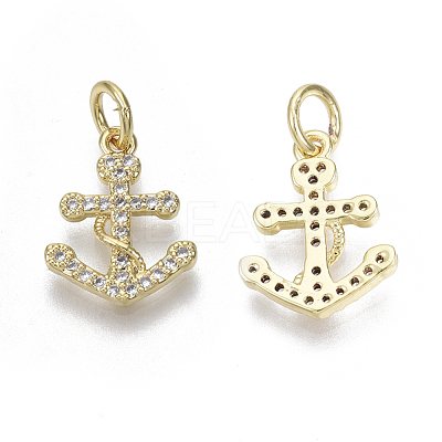 Brass Micro Pave Cubic Zirconia Charms ZIRC-R109-023G-NF-1