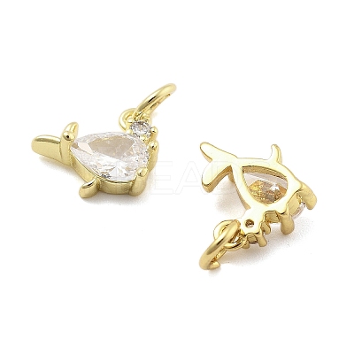 Brass Micro Pave Cubic Zirconia Pendants KK-U060-20G-A-1