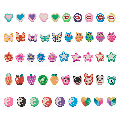330pcs 11 Style Handmade Polymer Clay Beads CLAY-FW0001-01-1