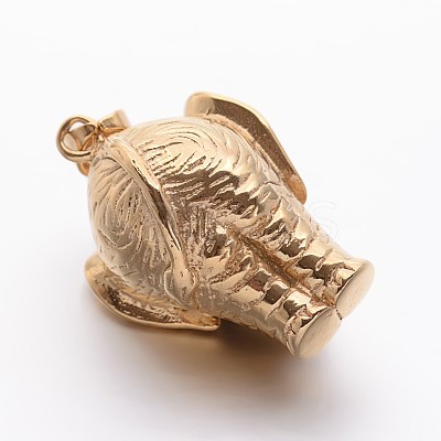 304 Stainless Steel Elephant Pendants STAS-E094-09G-1