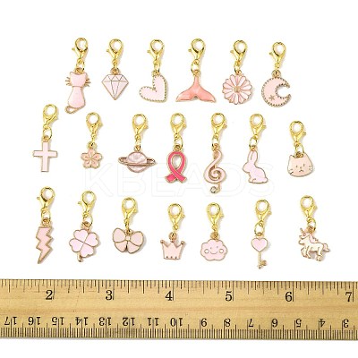 20Pcs 20 Styles Alloy Enamel Pendant Decorations HJEW-FS00048-1