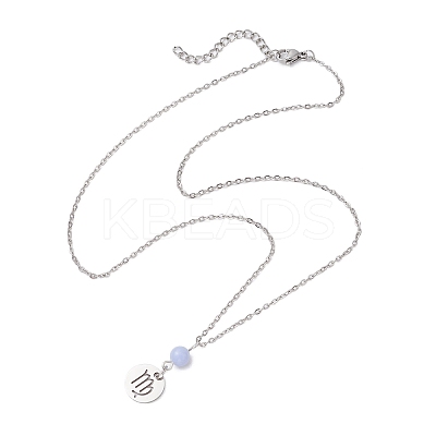 12Pcs 12 Styles 304 Stainless Steel Constellations Pendant Cable Chain Necklaces NJEW-JN05106-1