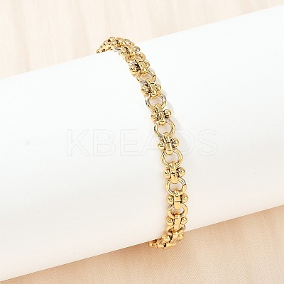 304 Stainless Steel Link Chain Bracelets for Women LS-BJEW-Z143-22G-01-1