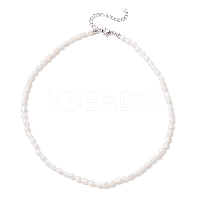 Natural Keshi Pearl Two Sides Polished Beaded Necklaces for Women NJEW-JN05336-02-1
